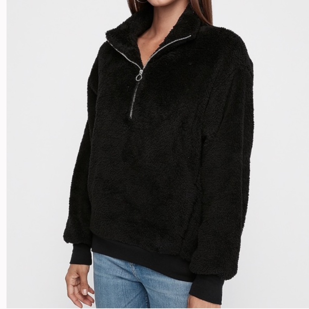 Express Black Sherpa Sweater